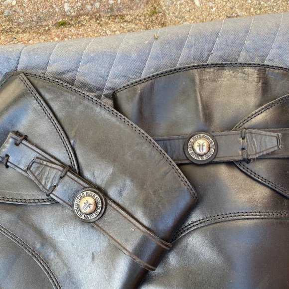 Frye Molly Knee High Extra Wide Calf Riding Boot Black Leather - Picture 2 of 9